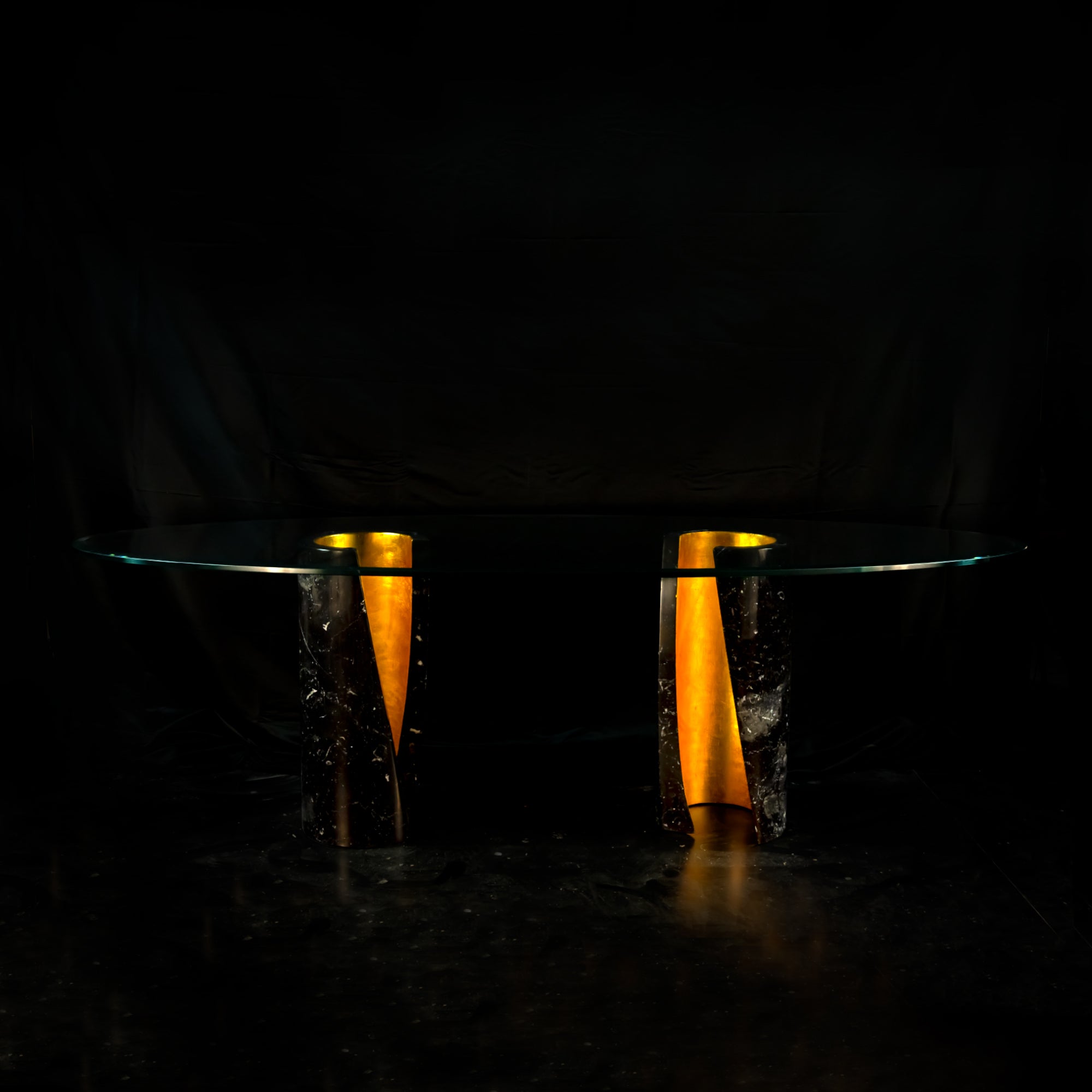 Asymmetric - Nero Marquinia Dining Table